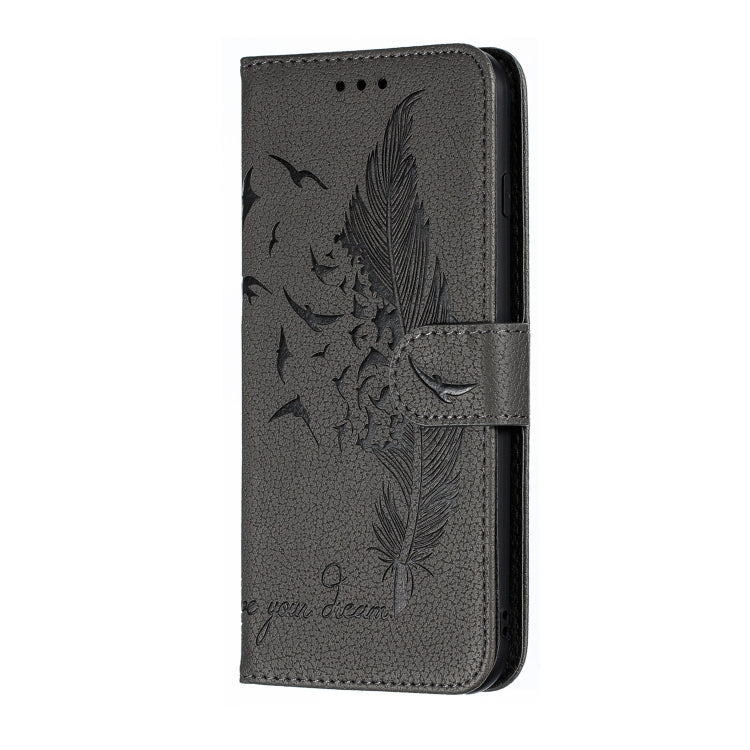 Feather Pattern Litchi Texture Horizontal Flip Leather Case with Wallet & Holder & Card Slots For iPhone 7 Plus / 8 Plus(Gray) by buy2fix