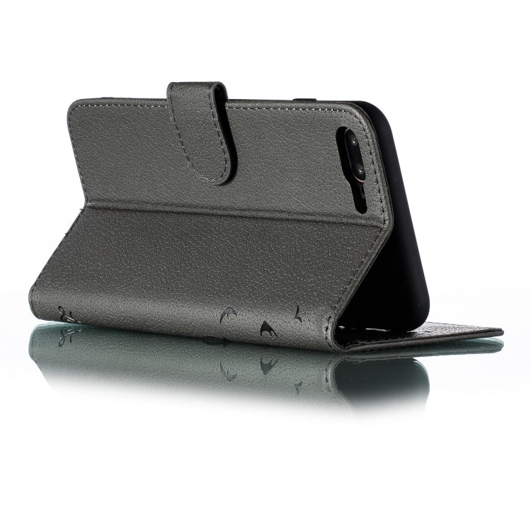 Feather Pattern Litchi Texture Horizontal Flip Leather Case with Wallet & Holder & Card Slots For iPhone 7 Plus / 8 Plus(Gray) by buy2fix