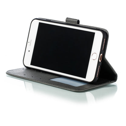 Feather Pattern Litchi Texture Horizontal Flip Leather Case with Wallet & Holder & Card Slots For iPhone 7 Plus / 8 Plus(Gray) by buy2fix