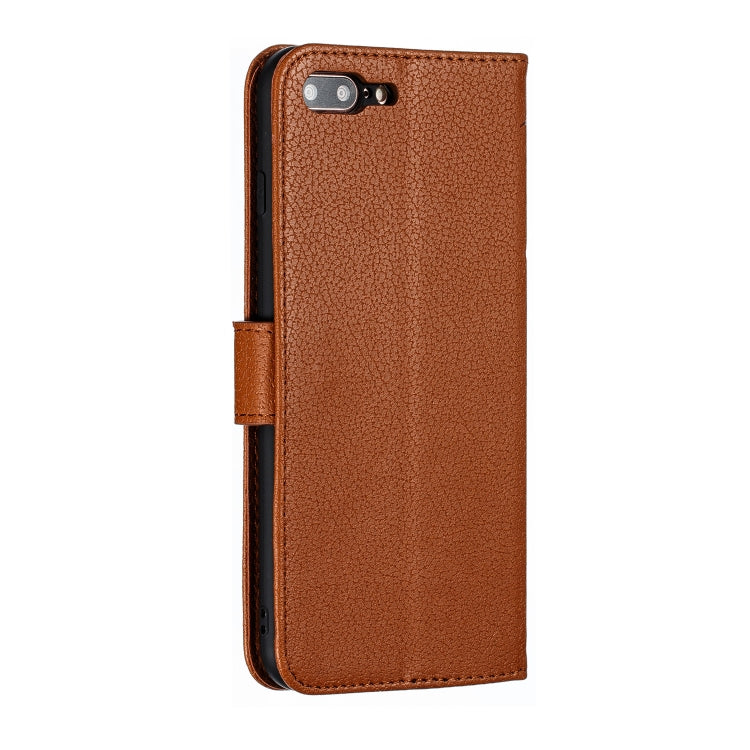 Feather Pattern Litchi Texture Horizontal Flip Leather Case with Wallet & Holder & Card Slots For iPhone 7 Plus / 8 Plus(Brown) by buy2fix