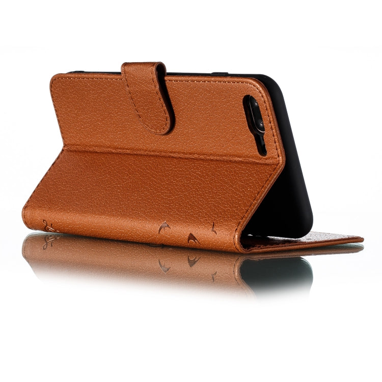Feather Pattern Litchi Texture Horizontal Flip Leather Case with Wallet & Holder & Card Slots For iPhone 7 Plus / 8 Plus(Brown) by buy2fix