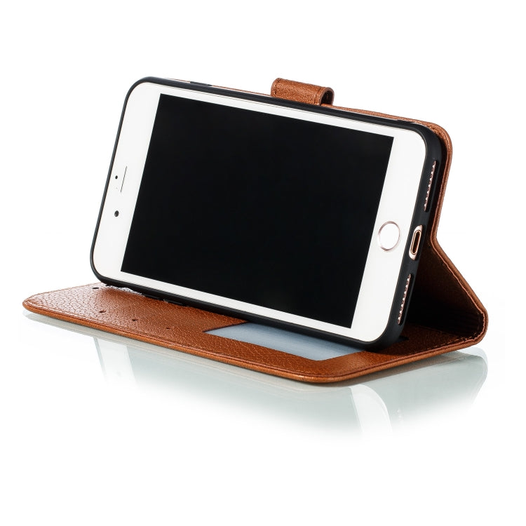 Feather Pattern Litchi Texture Horizontal Flip Leather Case with Wallet & Holder & Card Slots For iPhone 7 Plus / 8 Plus(Brown) by buy2fix