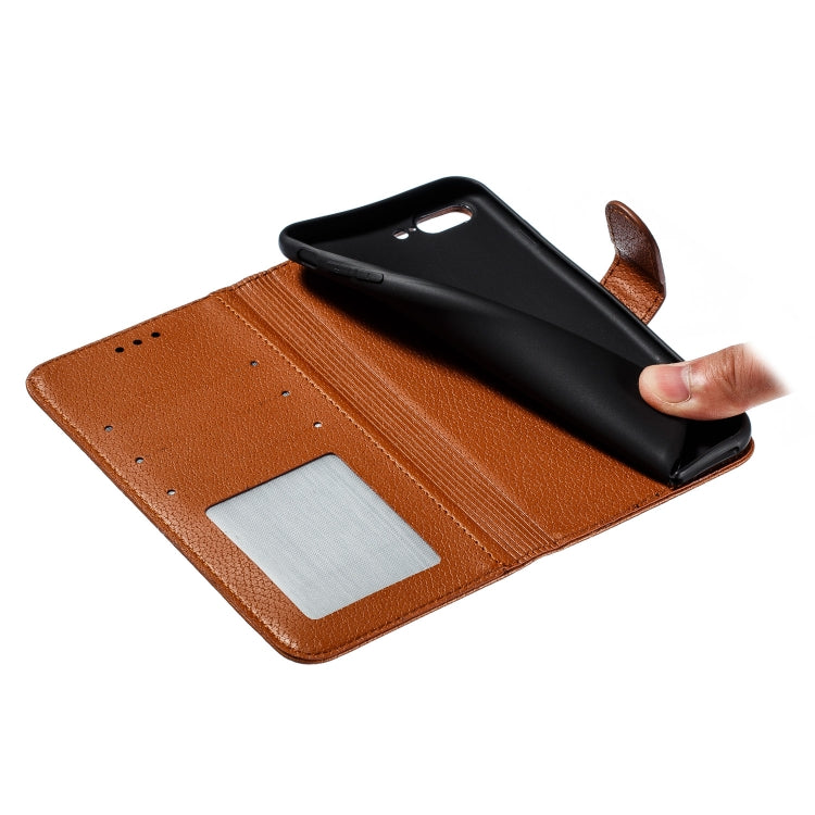 Feather Pattern Litchi Texture Horizontal Flip Leather Case with Wallet & Holder & Card Slots For iPhone 7 Plus / 8 Plus(Brown) by buy2fix