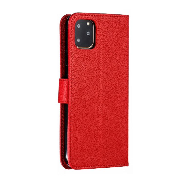 For iPhone 11 Pro Feather Pattern Litchi Texture Horizontal Flip Leather Case with Wallet & Holder & Card Slots (Red) by buy2fix