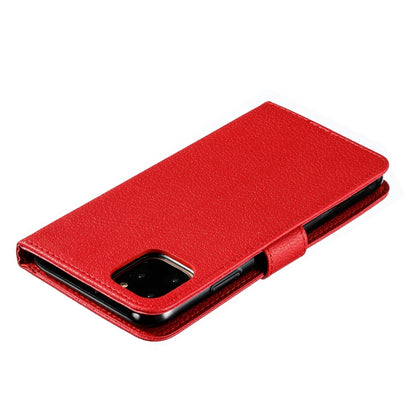 For iPhone 11 Pro Feather Pattern Litchi Texture Horizontal Flip Leather Case with Wallet & Holder & Card Slots (Red) by buy2fix
