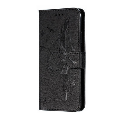 For iPhone 11 Pro Feather Pattern Litchi Texture Horizontal Flip Leather Case with Wallet & Holder & Card Slots (Black) by buy2fix