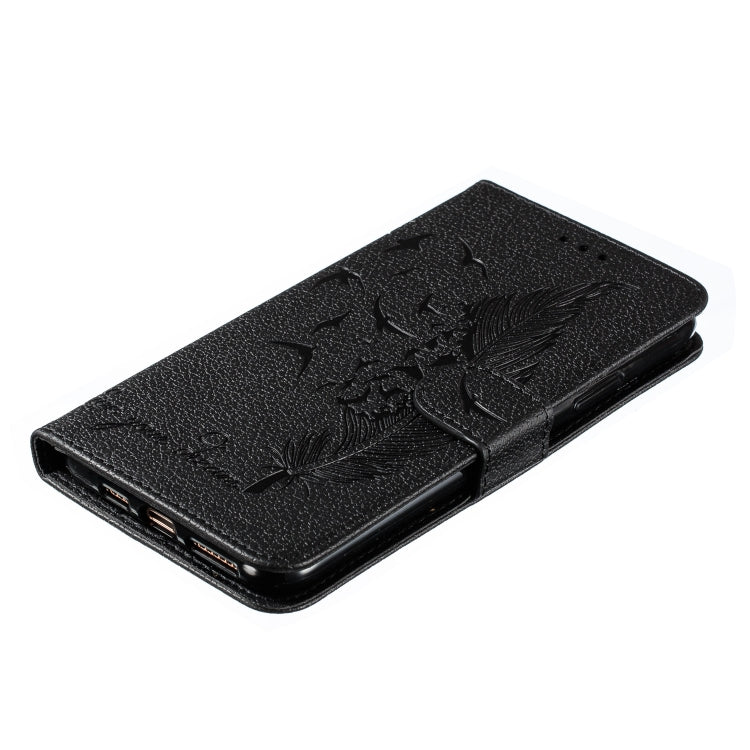 For iPhone 11 Pro Feather Pattern Litchi Texture Horizontal Flip Leather Case with Wallet & Holder & Card Slots (Black) by buy2fix