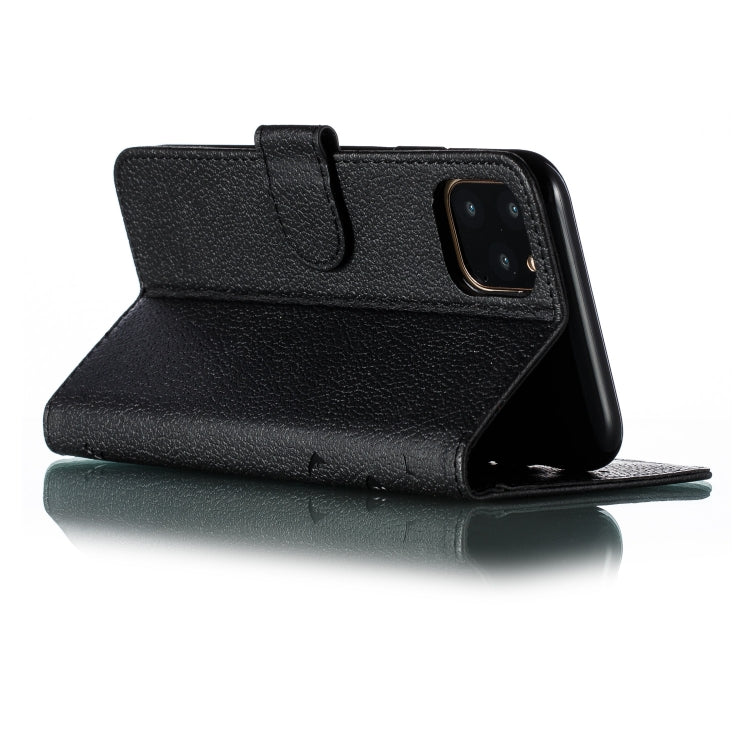 For iPhone 11 Pro Feather Pattern Litchi Texture Horizontal Flip Leather Case with Wallet & Holder & Card Slots (Black) by buy2fix