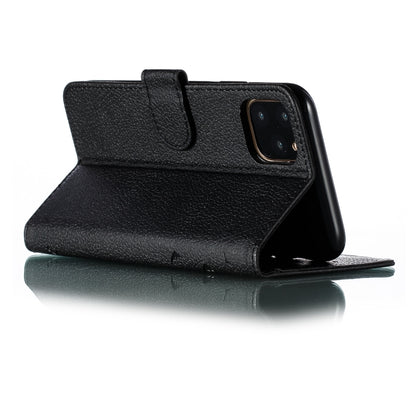 For iPhone 11 Pro Feather Pattern Litchi Texture Horizontal Flip Leather Case with Wallet & Holder & Card Slots (Black) by buy2fix