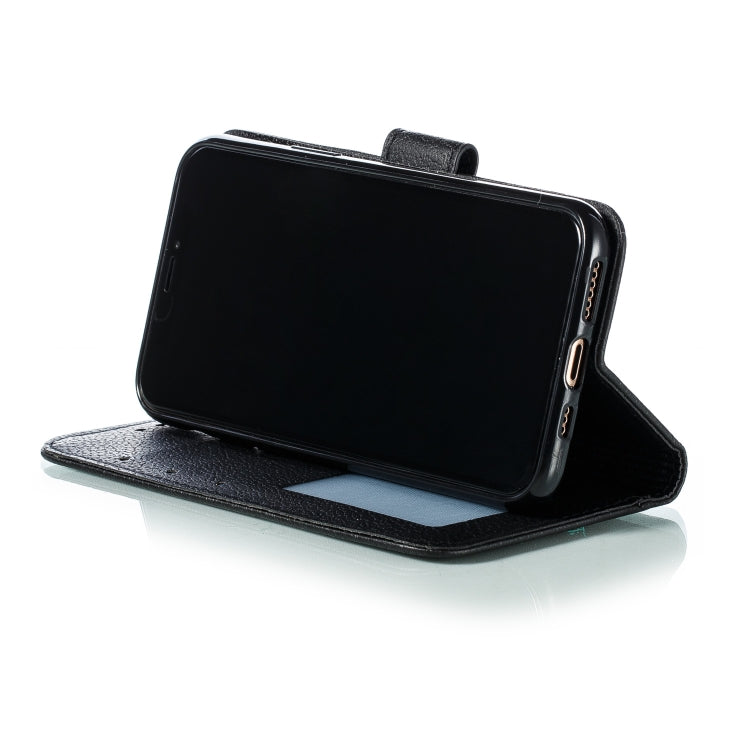 For iPhone 11 Pro Feather Pattern Litchi Texture Horizontal Flip Leather Case with Wallet & Holder & Card Slots (Black) by buy2fix