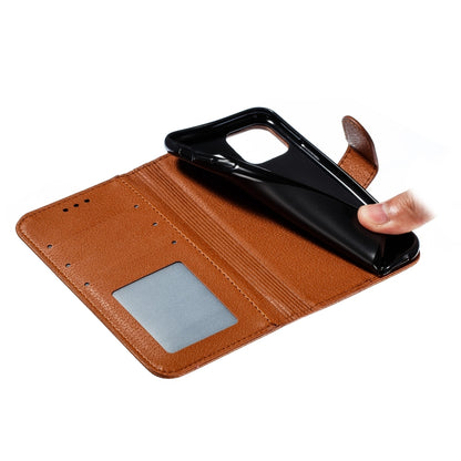 For iPhone 11 Pro Feather Pattern Litchi Texture Horizontal Flip Leather Case with Wallet & Holder & Card Slots (Brown) by buy2fix
