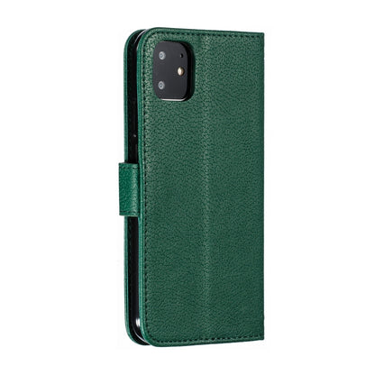 For iPhone 11 Feather Pattern Litchi Texture Horizontal Flip Leather Case with Wallet & Holder & Card Slots (Green) by buy2fix