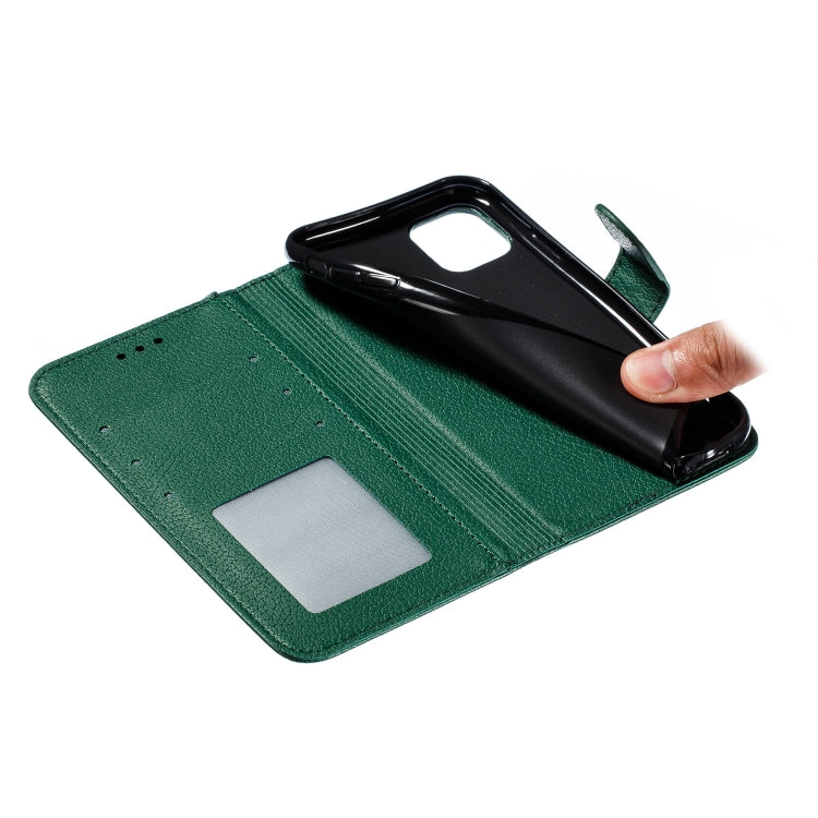 For iPhone 11 Feather Pattern Litchi Texture Horizontal Flip Leather Case with Wallet & Holder & Card Slots (Green) by buy2fix