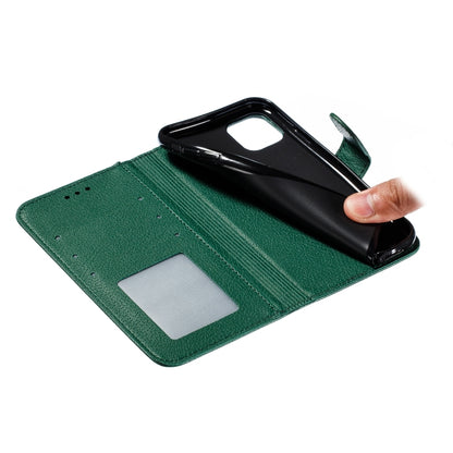 For iPhone 11 Feather Pattern Litchi Texture Horizontal Flip Leather Case with Wallet & Holder & Card Slots (Green) by buy2fix