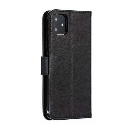 For iPhone 11 Feather Pattern Litchi Texture Horizontal Flip Leather Case with Wallet & Holder & Card Slots (Black) by buy2fix