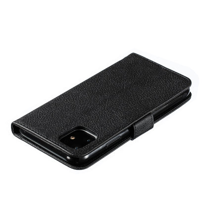 For iPhone 11 Feather Pattern Litchi Texture Horizontal Flip Leather Case with Wallet & Holder & Card Slots (Black) by buy2fix