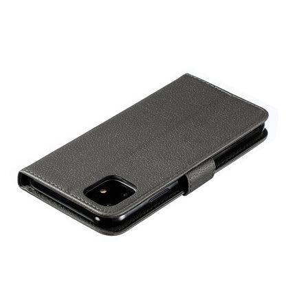 For iPhone 11 Feather Pattern Litchi Texture Horizontal Flip Leather Case with Wallet & Holder & Card Slots (Gray) by buy2fix