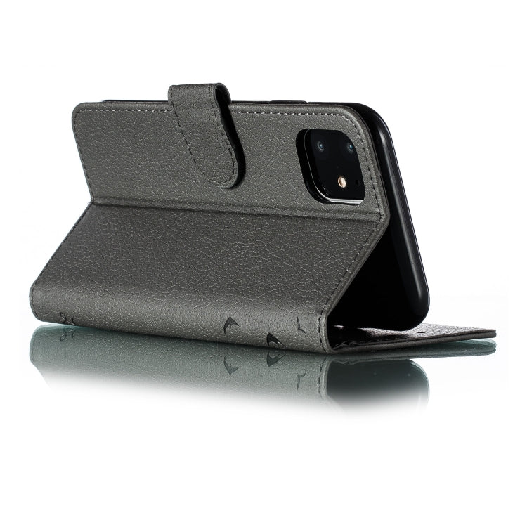 For iPhone 11 Feather Pattern Litchi Texture Horizontal Flip Leather Case with Wallet & Holder & Card Slots (Gray) by buy2fix
