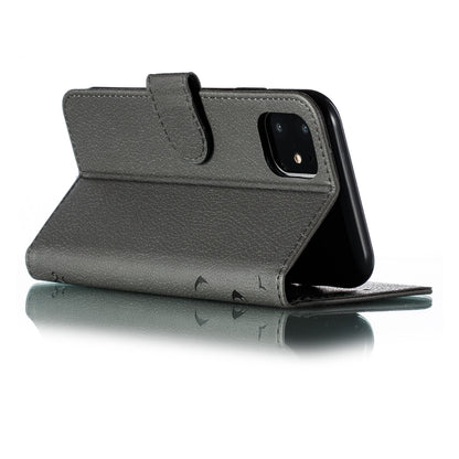 For iPhone 11 Feather Pattern Litchi Texture Horizontal Flip Leather Case with Wallet & Holder & Card Slots (Gray) by buy2fix