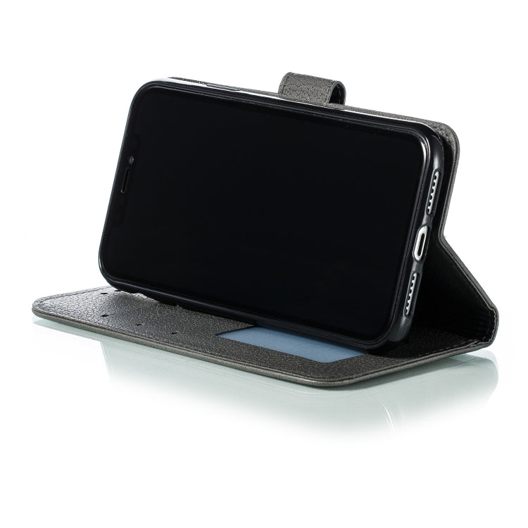 For iPhone 11 Feather Pattern Litchi Texture Horizontal Flip Leather Case with Wallet & Holder & Card Slots (Gray) by buy2fix