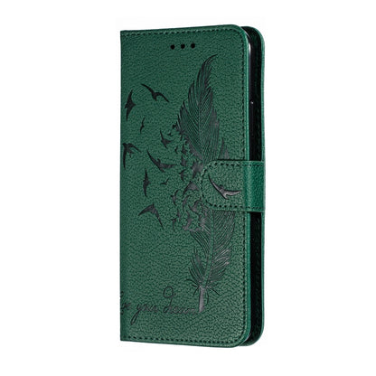 For iPhone 11 Pro Max Feather Pattern Litchi Texture Horizontal Flip Leather Case with Wallet & Holder & Card Slots (Green) by buy2fix
