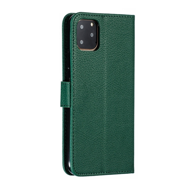 For iPhone 11 Pro Max Feather Pattern Litchi Texture Horizontal Flip Leather Case with Wallet & Holder & Card Slots (Green) by buy2fix