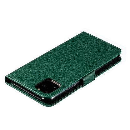 For iPhone 11 Pro Max Feather Pattern Litchi Texture Horizontal Flip Leather Case with Wallet & Holder & Card Slots (Green) by buy2fix