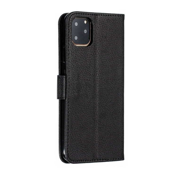 For iPhone 11 Pro Max Feather Pattern Litchi Texture Horizontal Flip Leather Case with Wallet & Holder & Card Slots (Black) by buy2fix