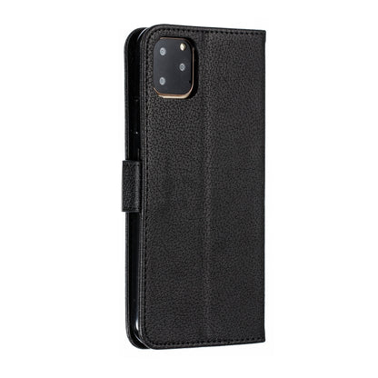 For iPhone 11 Pro Max Feather Pattern Litchi Texture Horizontal Flip Leather Case with Wallet & Holder & Card Slots (Black) by buy2fix
