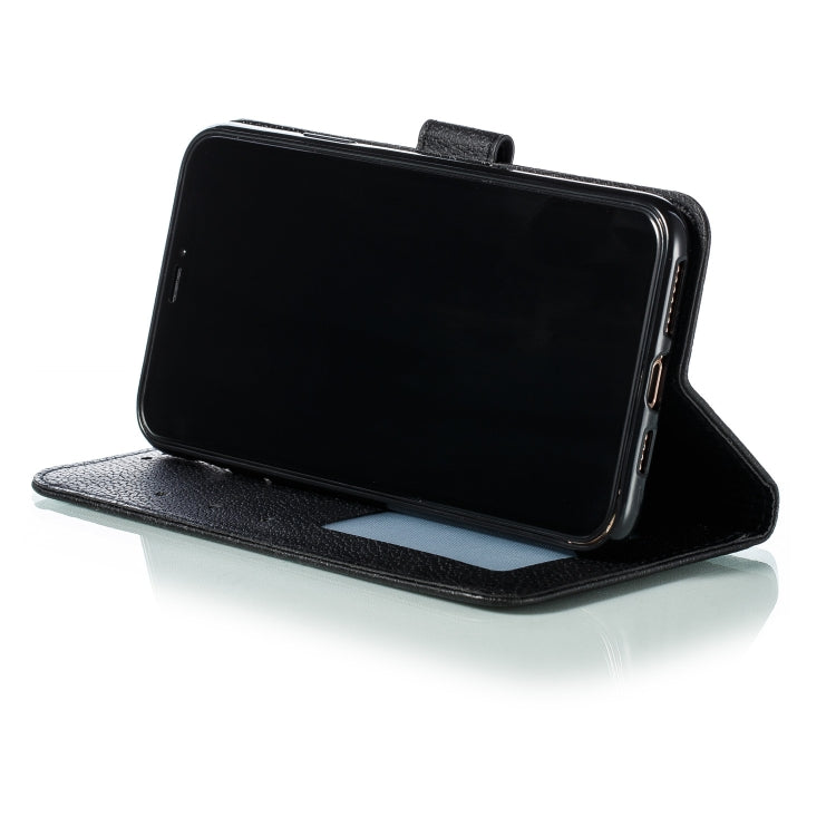 For iPhone 11 Pro Max Feather Pattern Litchi Texture Horizontal Flip Leather Case with Wallet & Holder & Card Slots (Black) by buy2fix