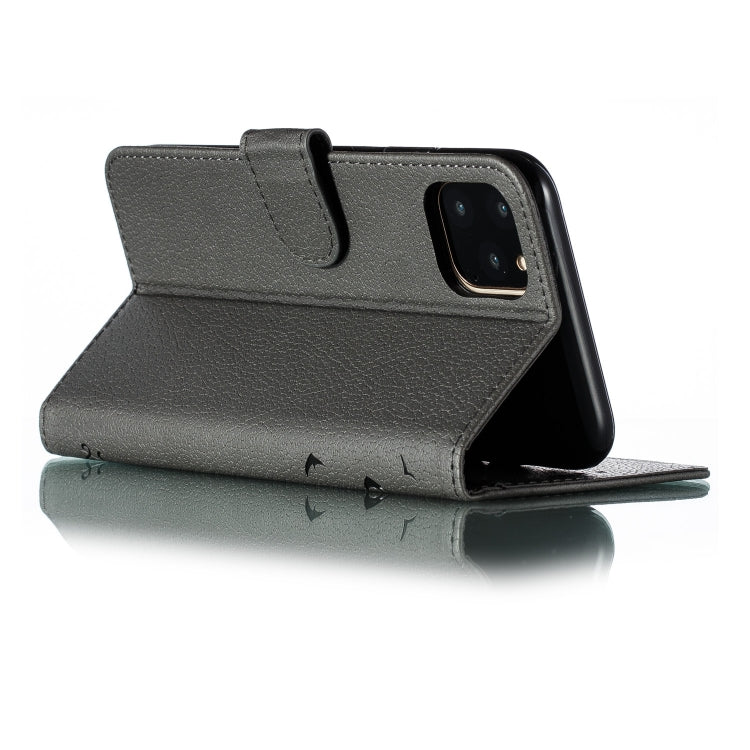 For iPhone 11 Pro Max Feather Pattern Litchi Texture Horizontal Flip Leather Case with Wallet & Holder & Card Slots (Gray) by buy2fix
