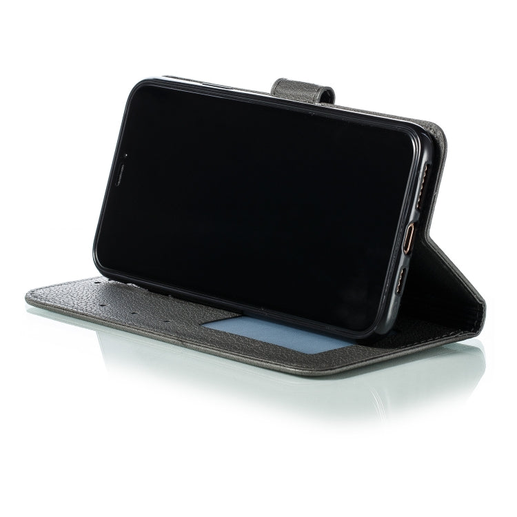 For iPhone 11 Pro Max Feather Pattern Litchi Texture Horizontal Flip Leather Case with Wallet & Holder & Card Slots (Gray) by buy2fix