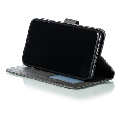 For iPhone 11 Pro Max Feather Pattern Litchi Texture Horizontal Flip Leather Case with Wallet & Holder & Card Slots (Gray) by buy2fix