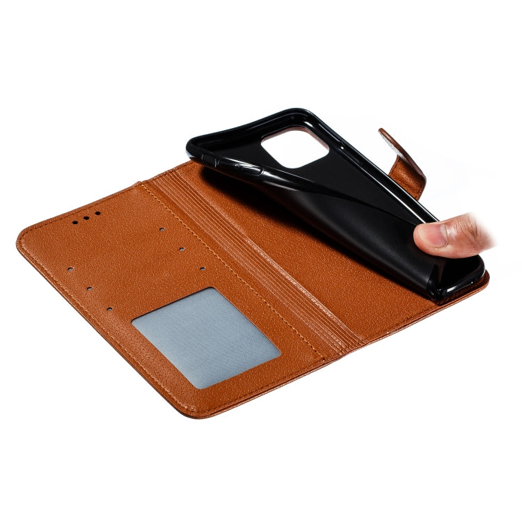 For iPhone 11 Pro Max Feather Pattern Litchi Texture Horizontal Flip Leather Case with Wallet & Holder & Card Slots (Brown) by buy2fix