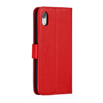 For iPhone XR Feather Pattern Litchi Texture Horizontal Flip Leather Case with Wallet & Holder & Card Slots(Red) by buy2fix