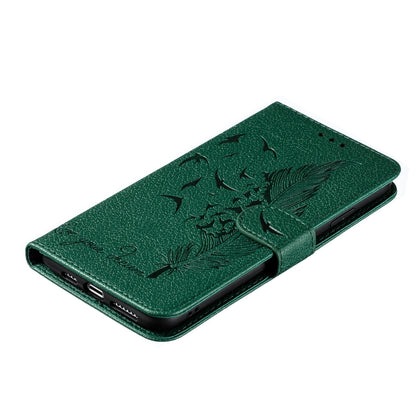 For iPhone XS Max Feather Pattern Litchi Texture Horizontal Flip Leather Case with Wallet & Holder & Card Slots(Green) by buy2fix