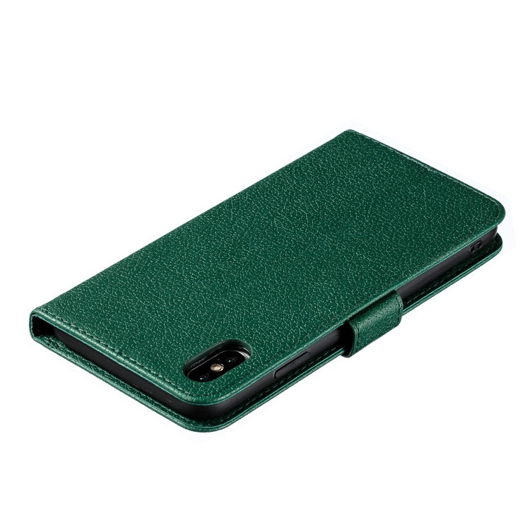 For iPhone XS Max Feather Pattern Litchi Texture Horizontal Flip Leather Case with Wallet & Holder & Card Slots(Green) by buy2fix