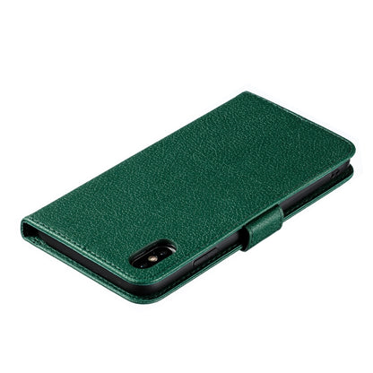 For iPhone XS Max Feather Pattern Litchi Texture Horizontal Flip Leather Case with Wallet & Holder & Card Slots(Green) by buy2fix