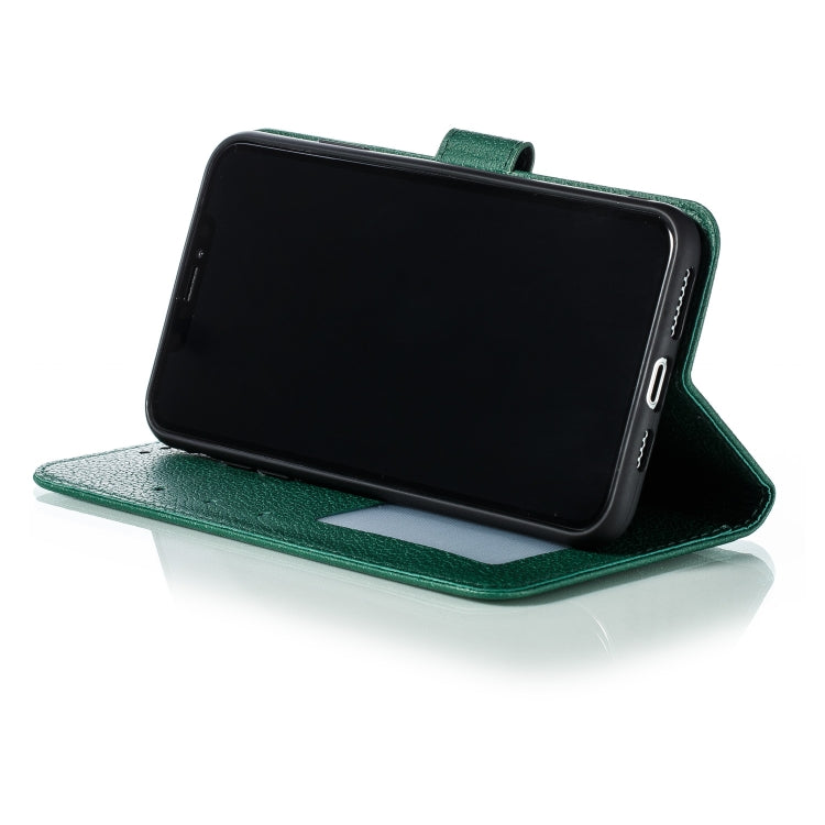 For iPhone XS Max Feather Pattern Litchi Texture Horizontal Flip Leather Case with Wallet & Holder & Card Slots(Green) by buy2fix