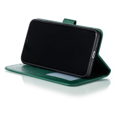 For iPhone XS Max Feather Pattern Litchi Texture Horizontal Flip Leather Case with Wallet & Holder & Card Slots(Green) by buy2fix