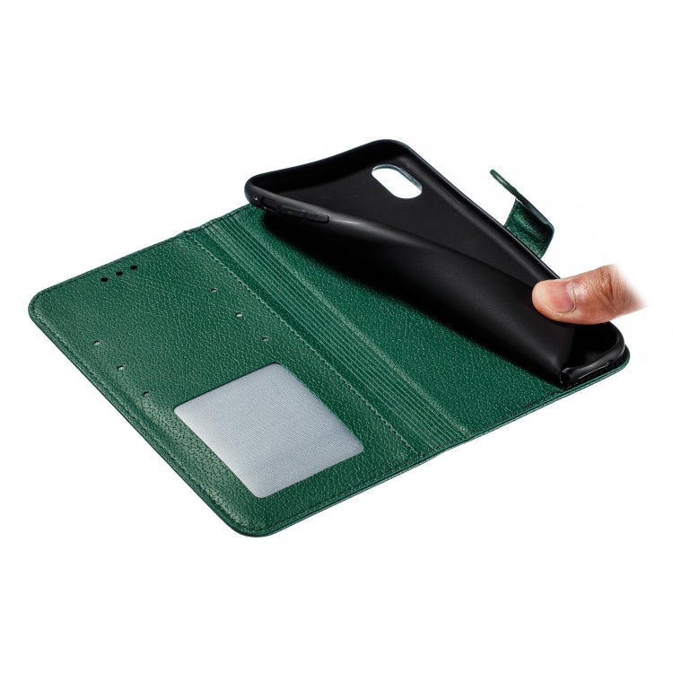 For iPhone XS Max Feather Pattern Litchi Texture Horizontal Flip Leather Case with Wallet & Holder & Card Slots(Green) by buy2fix