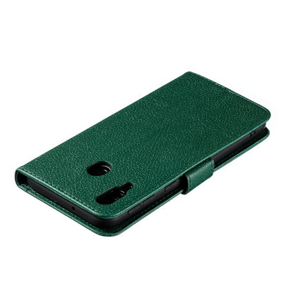 Feather Pattern Litchi Texture Horizontal Flip Leather Case with Wallet & Holder & Card Slots For Galaxy M20(Green) by buy2fix