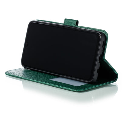 Feather Pattern Litchi Texture Horizontal Flip Leather Case with Wallet & Holder & Card Slots For Galaxy M20(Green) by buy2fix