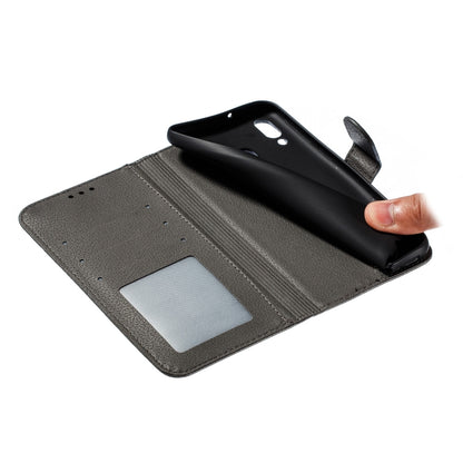 Feather Pattern Litchi Texture Horizontal Flip Leather Case with Wallet & Holder & Card Slots For Galaxy M20(Gray) by buy2fix