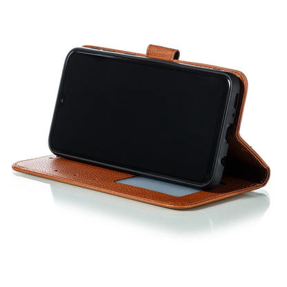 Feather Pattern Litchi Texture Horizontal Flip Leather Case with Wallet & Holder & Card Slots For Galaxy M20(Brown) by buy2fix