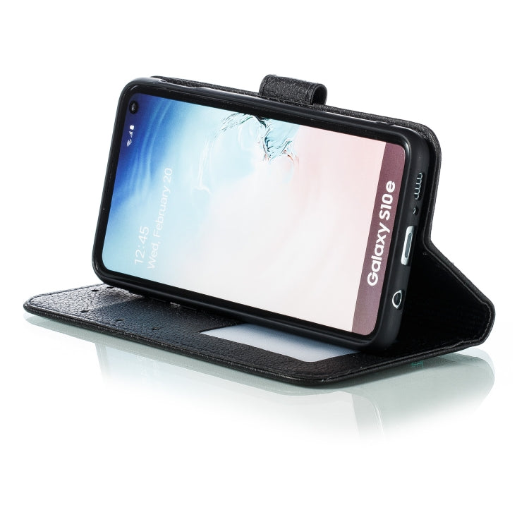Feather Pattern Litchi Texture Horizontal Flip Leather Case with Wallet & Holder & Card Slots For Galaxy S10e(Black) by buy2fix