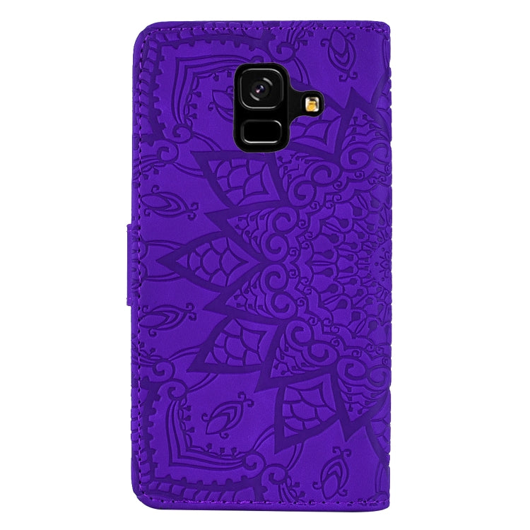 Calf Pattern Double Folding Design Embossed Leather Case with Wallet & Holder & Card Slots for Galaxy A6 (2018)(Purple) by buy2fix