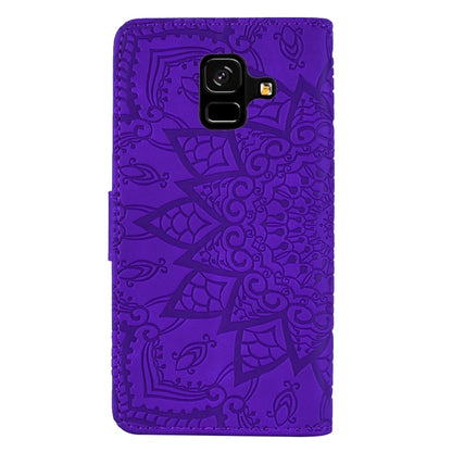 Calf Pattern Double Folding Design Embossed Leather Case with Wallet & Holder & Card Slots for Galaxy A6 (2018)(Purple) by buy2fix