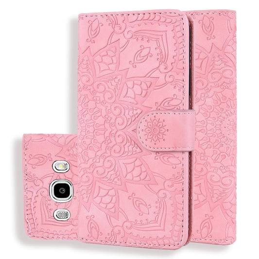 Calf Pattern Double Folding Design Embossed Leather Case with Wallet & Holder & Card Slots for Galaxy J5 (2016) / J510(Pink) by buy2fix