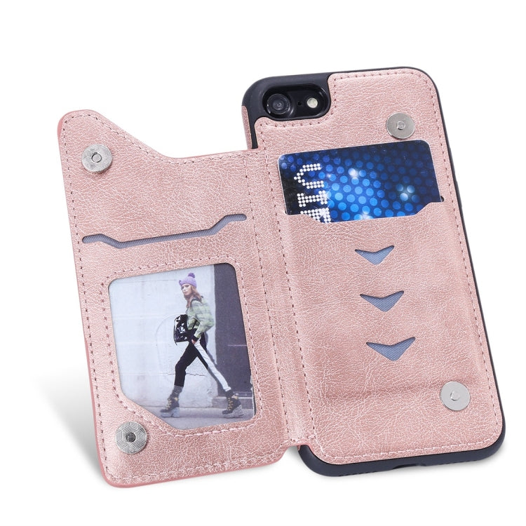 For iPhone 7 / 8 Cat Tree Embossing Pattern Shockproof Protective Case with Card Slots & Photo Frame(Rose Gold) by buy2fix